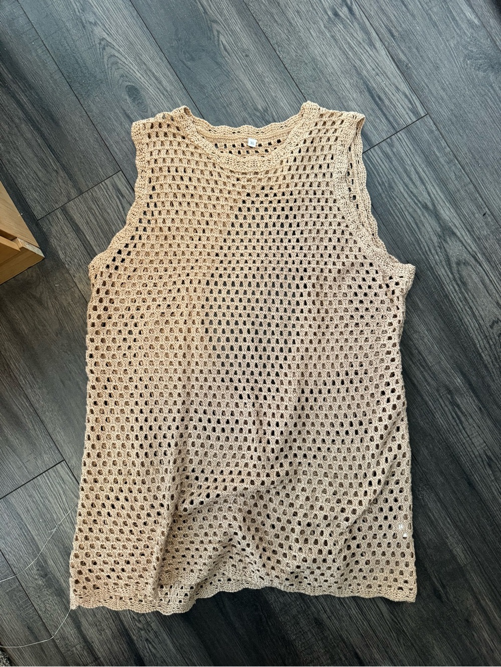 Sleeveless Crochet Swim Coverup